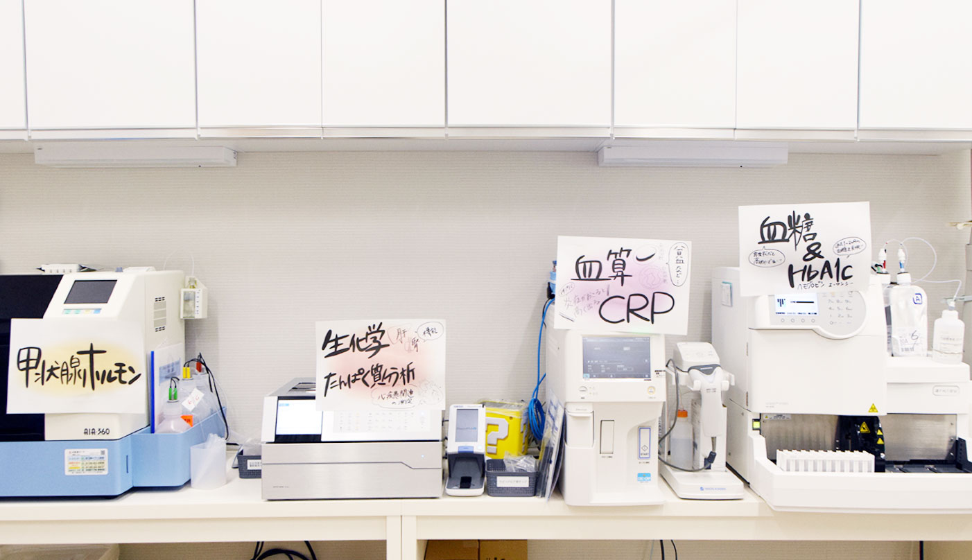 各種血液検査（甲状腺、生化学・タンパク質分析、血算・CRP、血糖・HbA1c）